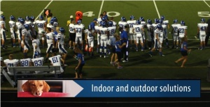 School Space Media LED signs set up at a high school football game