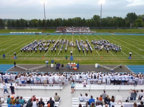 Varsity Marching Band performing (Courtesy of @EaganHSBands)